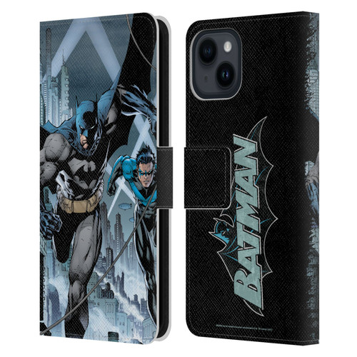 Batman DC Comics Hush #615 Nightwing Cover Leather Book Wallet Case Cover For Apple iPhone 15