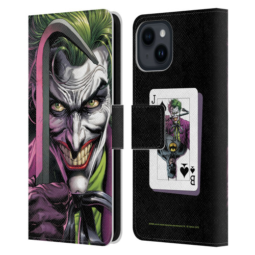 Batman DC Comics Three Jokers The Clown Leather Book Wallet Case Cover For Apple iPhone 15
