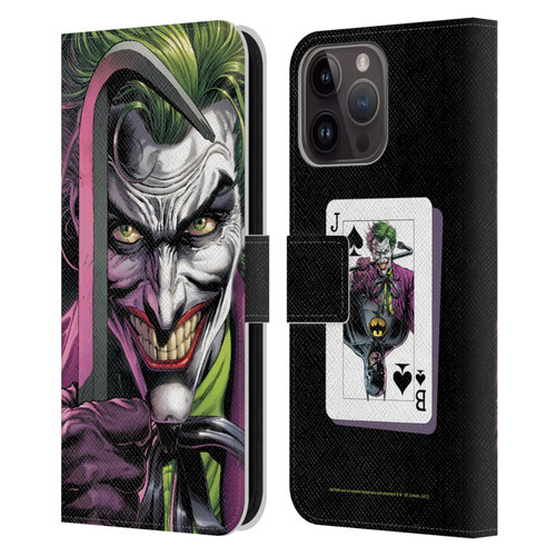 Batman DC Comics Three Jokers The Clown Leather Book Wallet Case Cover For Apple iPhone 15 Pro Max