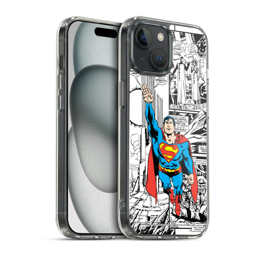 Superman DC Comics Comicbook Art Flight Soft Gel Case for Apple iPhone 15 & MagSafe