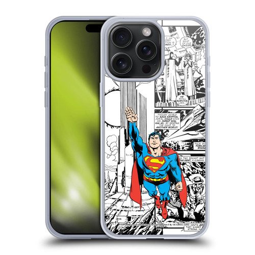 Superman DC Comics Comicbook Art Flight Soft Gel Case for Apple iPhone 15 Pro Max