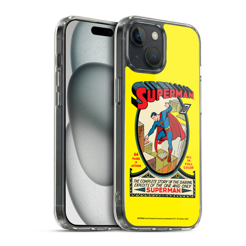 Superman DC Comics Famous Comic Book Covers Number 1 Soft Gel Case for Apple iPhone 15 & MagSafe