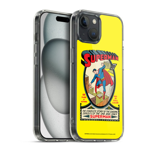 Superman DC Comics Famous Comic Book Covers Number 1 Soft Gel Case for Apple iPhone 15 Plus & MagSafe