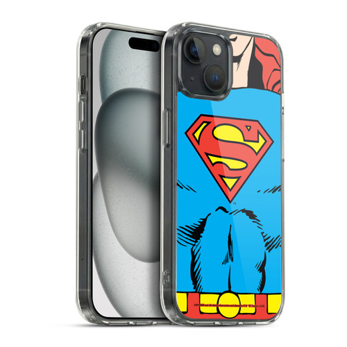 Superman DC Comics Logos Classic Costume Soft Gel Case for Apple iPhone 15 Plus & MagSafe