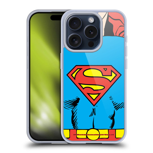 Superman DC Comics Logos Classic Costume Soft Gel Case for Apple iPhone 15 Pro