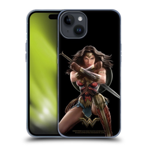 Wonder Woman Movie Character Art Bracelets Of Submission Soft Gel Case for Apple iPhone 15 Plus