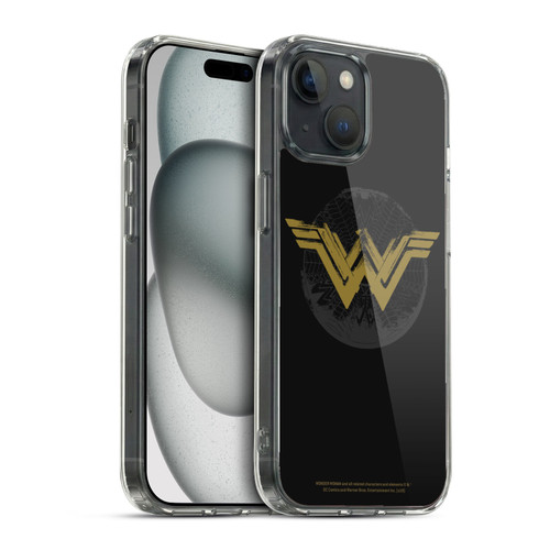 Wonder Woman Movie Logos Distressed Look Soft Gel Case for Apple iPhone 15 & MagSafe