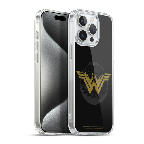 Wonder Woman Movie Logos Distressed Look Soft Gel Case for Apple iPhone 15 Pro Max & MagSafe