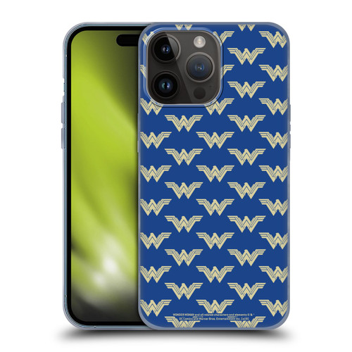Wonder Woman Movie Logos Pattern Soft Gel Case for Apple iPhone 15 Pro Max