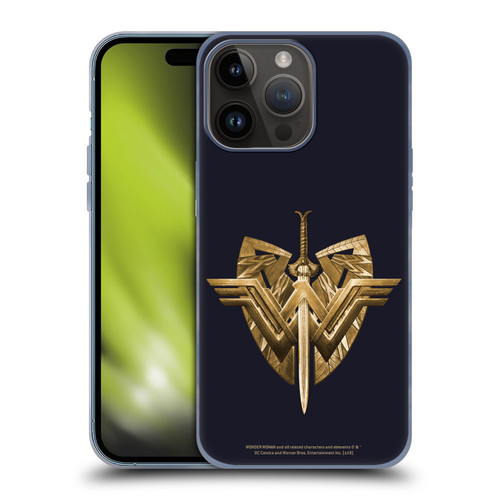 Wonder Woman Movie Logos Sword And Shield Soft Gel Case for Apple iPhone 15 Pro Max