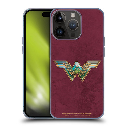 Wonder Woman Movie Logos Themiscyra Soft Gel Case for Apple iPhone 15 Pro