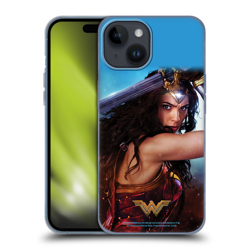 Wonder Woman Movie Posters Godkiller Sword 2 Soft Gel Case for Apple iPhone 15