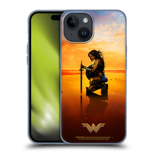 Wonder Woman Movie Posters Sword And Shield Soft Gel Case for Apple iPhone 15