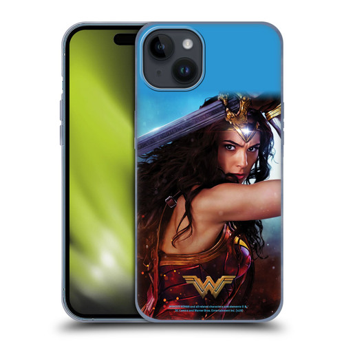 Wonder Woman Movie Posters Godkiller Sword 2 Soft Gel Case for Apple iPhone 15 Plus