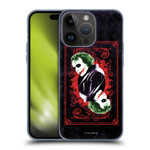 The Dark Knight Graphics Joker Card Soft Gel Case for Apple iPhone 15 Pro