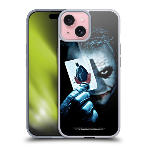 The Dark Knight Key Art Joker Card Soft Gel Case for Apple iPhone 15 & MagSafe