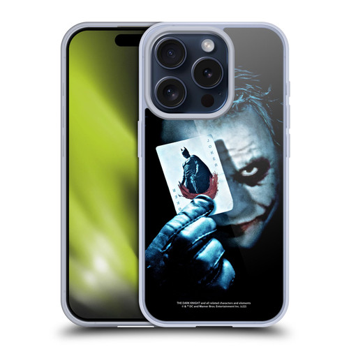 The Dark Knight Key Art Joker Card Soft Gel Case for Apple iPhone 15 Pro