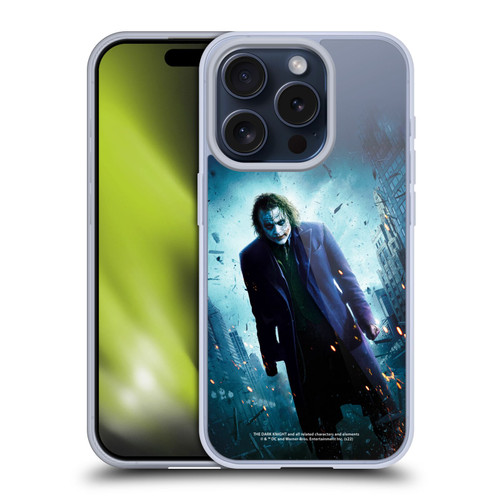 The Dark Knight Key Art Joker Poster Soft Gel Case for Apple iPhone 15 Pro