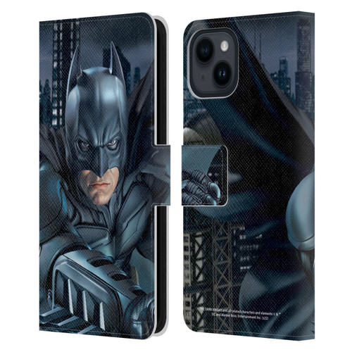 The Dark Knight Character Art Batman Leather Book Wallet Case Cover For Apple iPhone 15