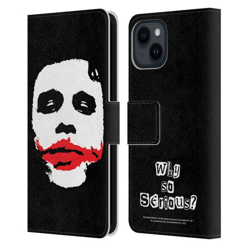 The Dark Knight Character Art Joker Face Leather Book Wallet Case Cover For Apple iPhone 15