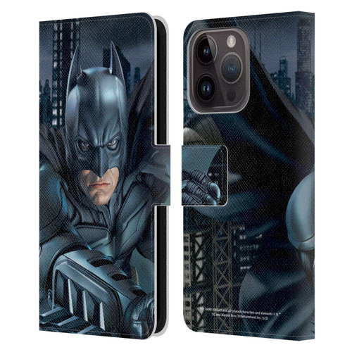 The Dark Knight Character Art Batman Leather Book Wallet Case Cover For Apple iPhone 15 Pro