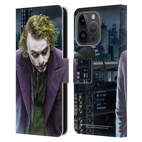 The Dark Knight Character Art Joker Leather Book Wallet Case Cover For Apple iPhone 15 Pro