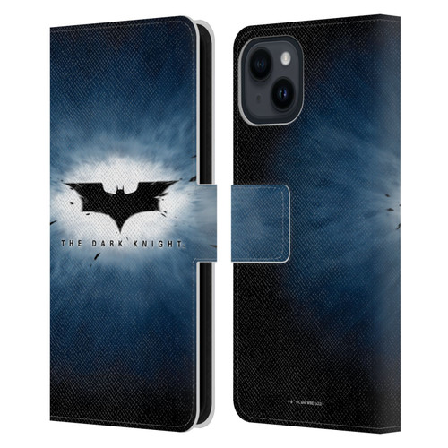 The Dark Knight Graphics Logo Leather Book Wallet Case Cover For Apple iPhone 15