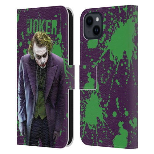 The Dark Knight Graphics Character Art Leather Book Wallet Case Cover For Apple iPhone 15 Plus