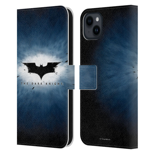 The Dark Knight Graphics Logo Leather Book Wallet Case Cover For Apple iPhone 15 Plus