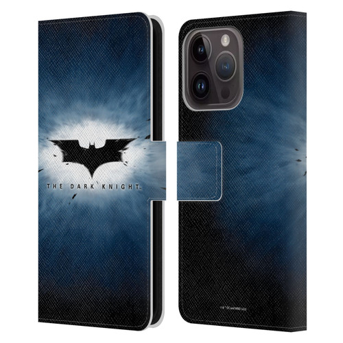 The Dark Knight Graphics Logo Leather Book Wallet Case Cover For Apple iPhone 15 Pro