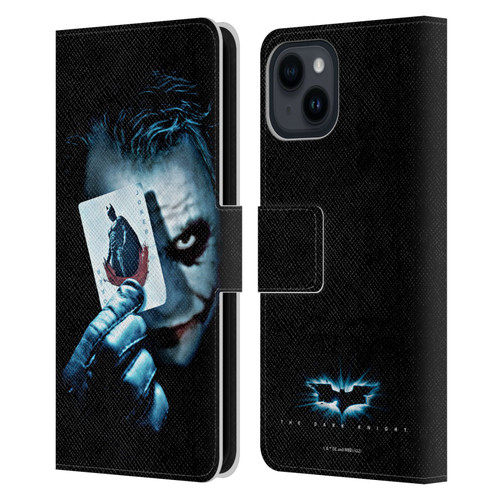 The Dark Knight Key Art Joker Card Leather Book Wallet Case Cover For Apple iPhone 15