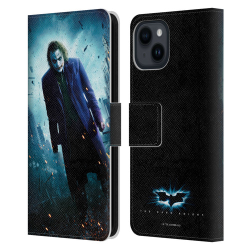 The Dark Knight Key Art Joker Poster Leather Book Wallet Case Cover For Apple iPhone 15