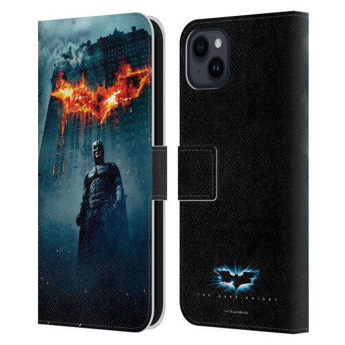 The Dark Knight Key Art Batman Poster Leather Book Wallet Case Cover For Apple iPhone 15 Plus