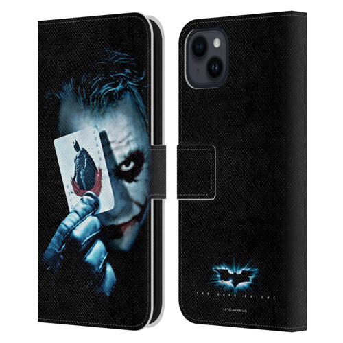 The Dark Knight Key Art Joker Card Leather Book Wallet Case Cover For Apple iPhone 15 Plus