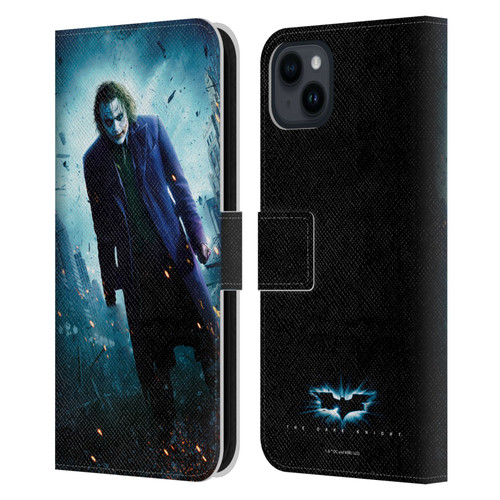 The Dark Knight Key Art Joker Poster Leather Book Wallet Case Cover For Apple iPhone 15 Plus