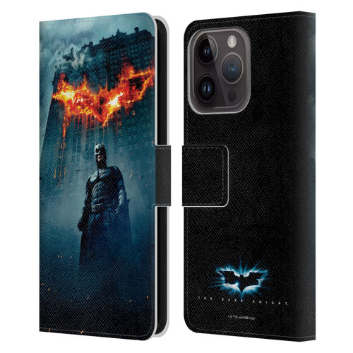 The Dark Knight Key Art Batman Poster Leather Book Wallet Case Cover For Apple iPhone 15 Pro