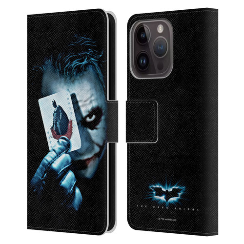 The Dark Knight Key Art Joker Card Leather Book Wallet Case Cover For Apple iPhone 15 Pro