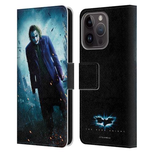 The Dark Knight Key Art Joker Poster Leather Book Wallet Case Cover For Apple iPhone 15 Pro
