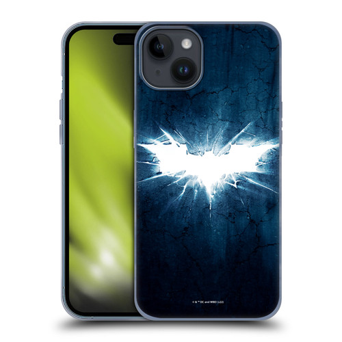 The Dark Knight Rises Logo Grunge Soft Gel Case for Apple iPhone 15 Plus