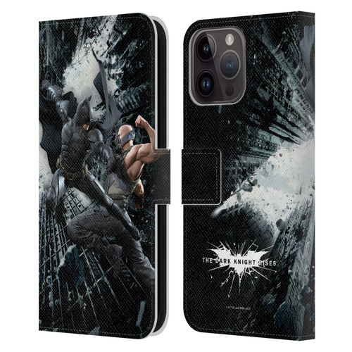 The Dark Knight Rises Character Art Batman Vs Bane Leather Book Wallet Case Cover For Apple iPhone 15 Pro Max