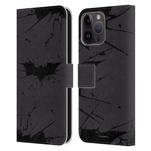 The Dark Knight Rises Logo Black Leather Book Wallet Case Cover For Apple iPhone 15 Pro Max