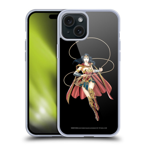 Wonder Woman DC Comics Character Art Lasso Of Truth Soft Gel Case for Apple iPhone 15 Plus
