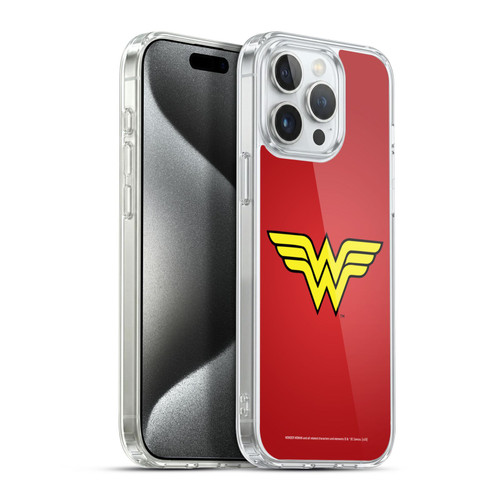 Wonder Woman DC Comics Logos Classic Soft Gel Case for Apple iPhone 15 Pro Max