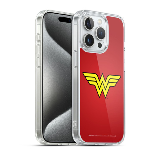 Wonder Woman DC Comics Logos Classic Soft Gel Case for Apple iPhone 15 Pro