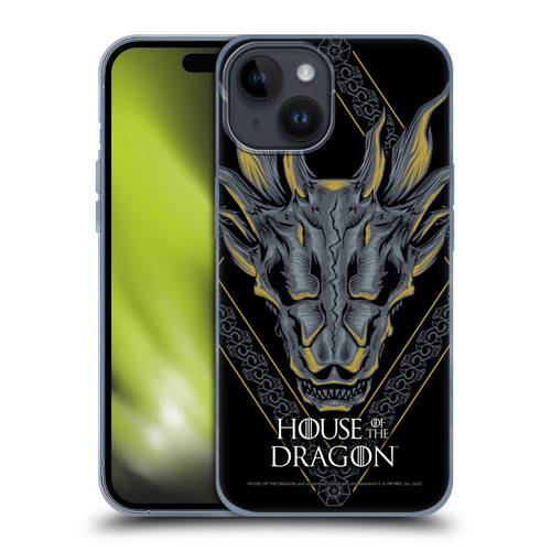 House Of The Dragon: Television Series Graphics Dragon Head Soft Gel Case for Apple iPhone 15