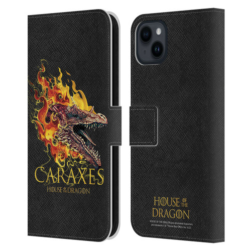 House Of The Dragon: Television Series Art Caraxes Leather Book Wallet Case Cover For Apple iPhone 15 Plus
