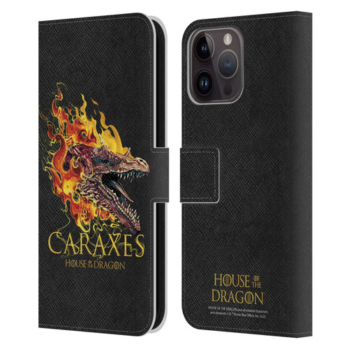 House Of The Dragon: Television Series Art Caraxes Leather Book Wallet Case Cover For Apple iPhone 15 Pro Max