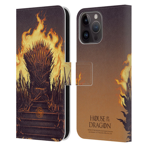House Of The Dragon: Television Series Art Iron Throne Leather Book Wallet Case Cover For Apple iPhone 15 Pro Max