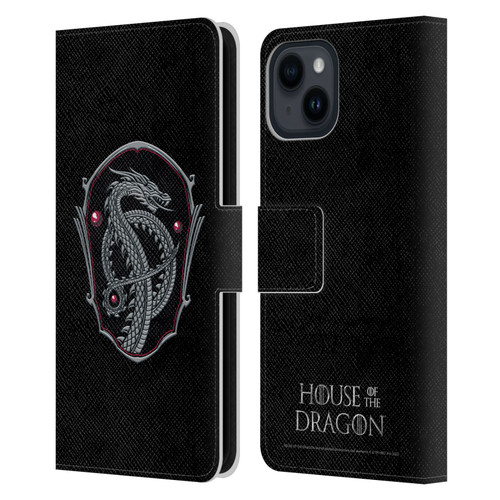 House Of The Dragon: Television Series Graphics Dragon Badge Leather Book Wallet Case Cover For Apple iPhone 15