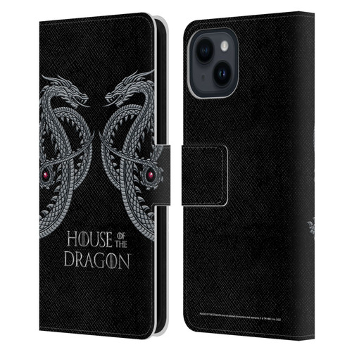 House Of The Dragon: Television Series Graphics Dragon Leather Book Wallet Case Cover For Apple iPhone 15